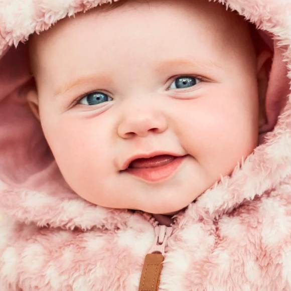 Carter’s Faux Sherpa Leopard Print Hooded Cardigan in Pink Combo Sz 24 mos EUC - Picture 4 of 9